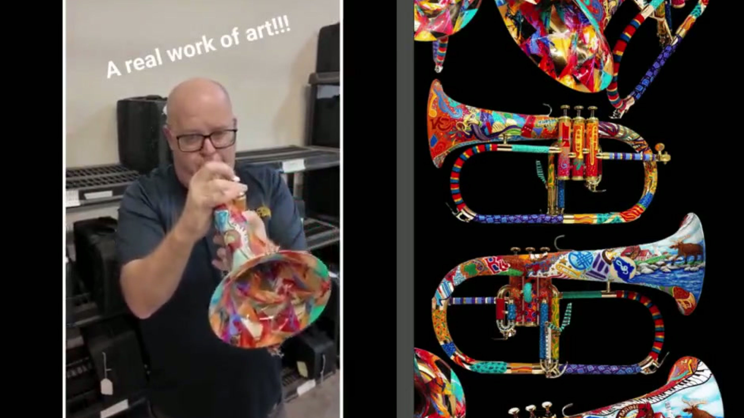 Juleez Painted ACB Doubler's Flugelhorn- Trent Austin